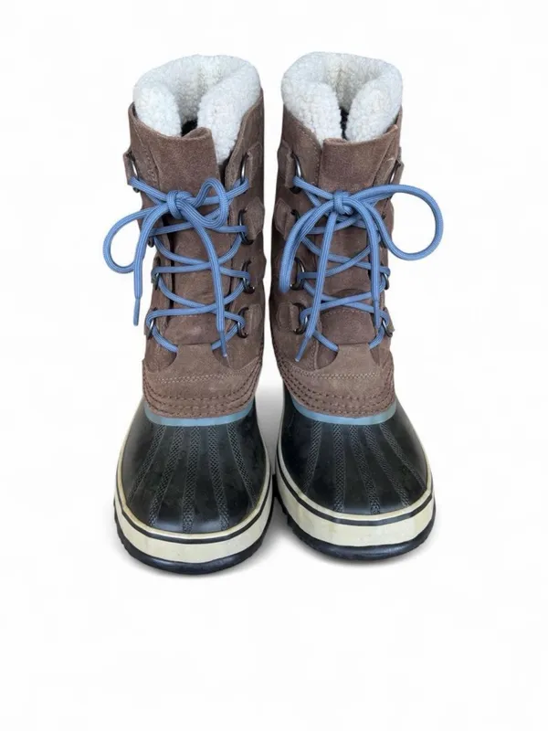 Sorel Women's Sz 11 Suede 10" Winter Boots Rubber & Leather NL1966-202 Lace Up - Image 3