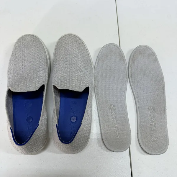 Rothy's Size 9 The Original Slip‎ On Sneaker Diamond Twill Women's Gray Shoes - Image 9