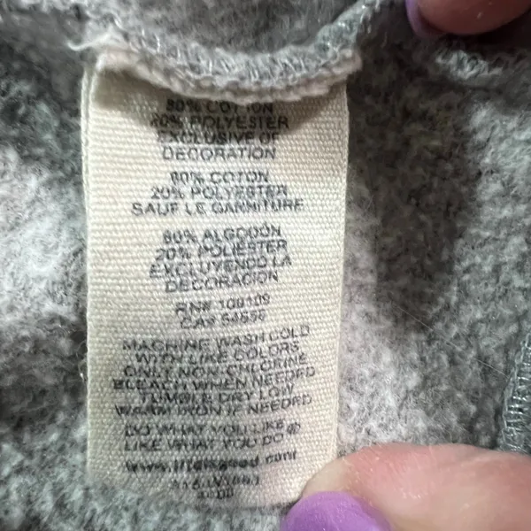 Life Is Good Zip Up Hoodie Gray Pink Relaxed Fit Womans XS Heart Design Sweater - Image 4