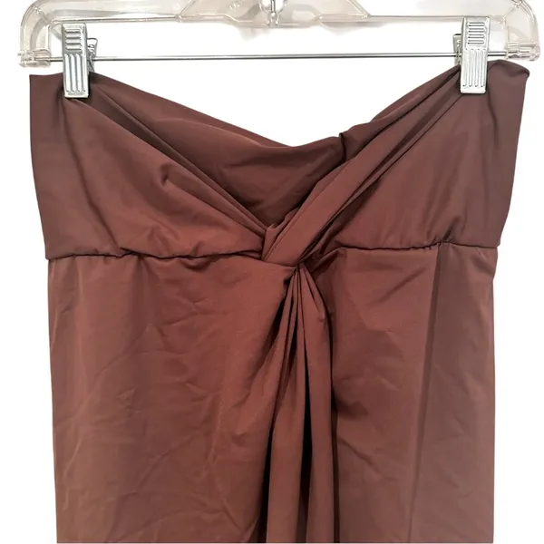 SKIMS Strapless Twist Bandeau Bodycon Dress Women's‎ Medium Brown Minimalist Y2K - Image 2