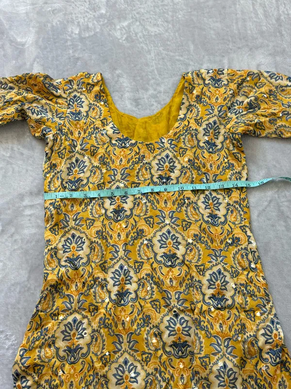 Yellow Kameez with Trouser Suit Size XS - Image 3