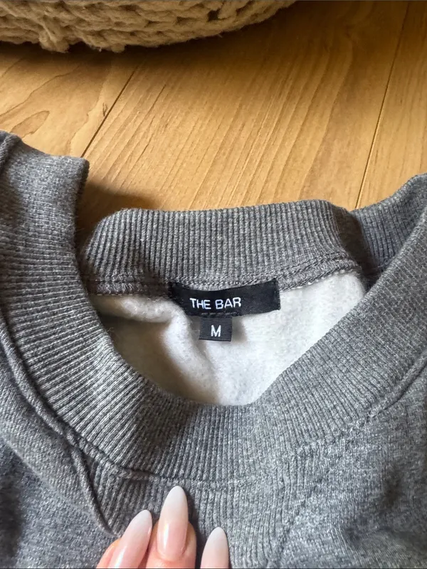 The Bar Heather Gray Crewneck with Mint Block Logo - Image 3