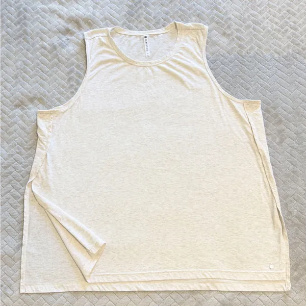 FABLETICS  Tunic Tank Top With Open Sides  Sand color-Size 1X - Image 2