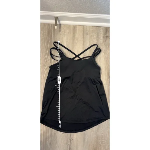 prAna‎ Women's S Athletic Yoga Top Integrated Bra Crisscross Straps Stretch - Image 4