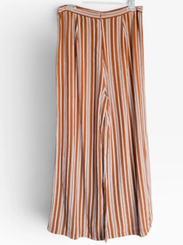Faithful the Brand x Anthropologie Gabrielle Striped Burnt Orange Pants Sz 6 - Image 4