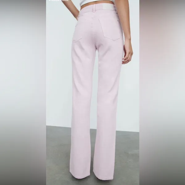ZARA women’s size 6 lavender light purple front slit jeans business casual - Image 2