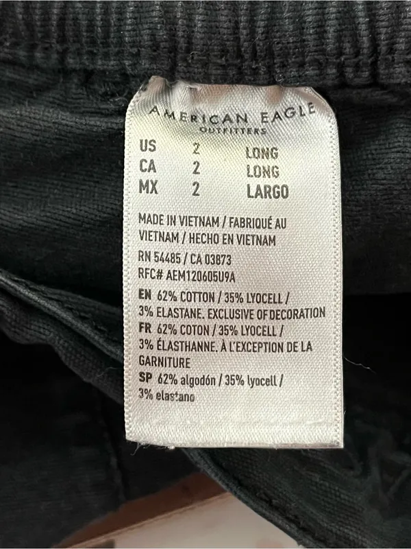 American Eagle Stretch Cargo Skinny Jeans Faded Black 2 Long - Image 5