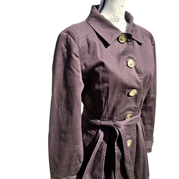 Zara‎ Basic Solid Brown Trenchcoat Size XL - Image 3