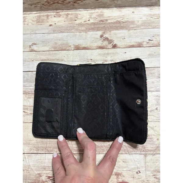 Vera Bradley Quilted Wallet Bandana Swirl Black - Image 3