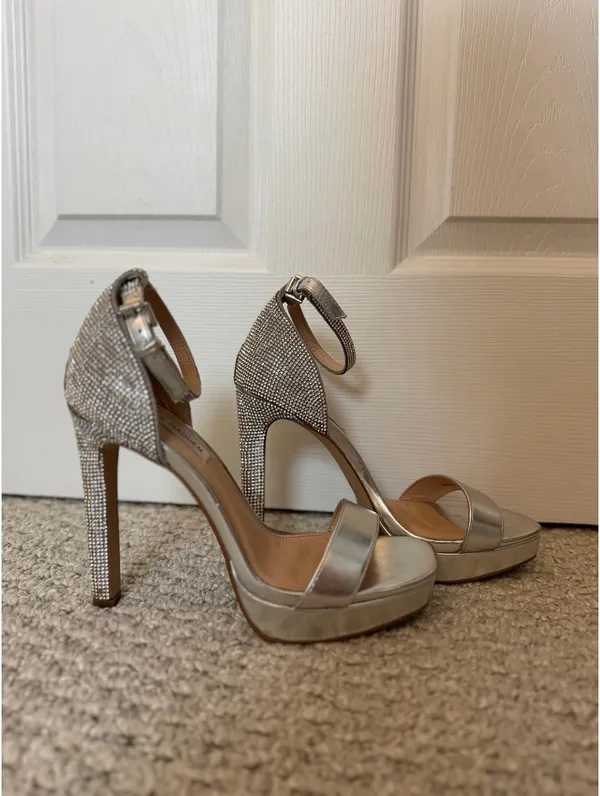 Steve Madden Silver Rhinestone Heels - Image 2