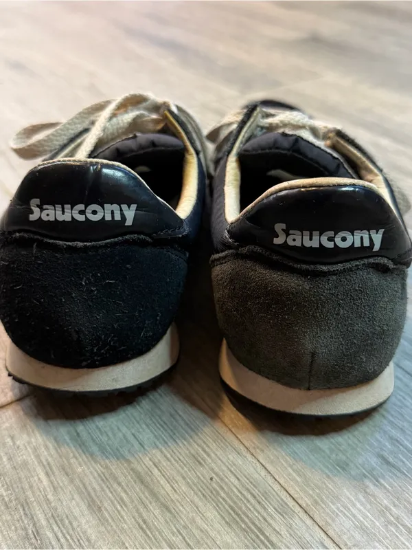 Saucony Bullet Size 8 Sneaker Track Shoe Low-top Retro Suede Leather Black - Image 4