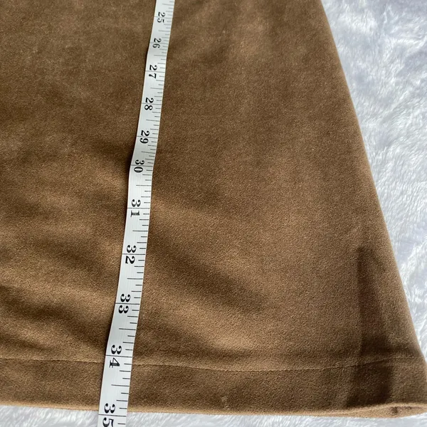 Union of Angels Faux Suede V-Neck Dress Lattice Sleeve Brown Medium - Image 9