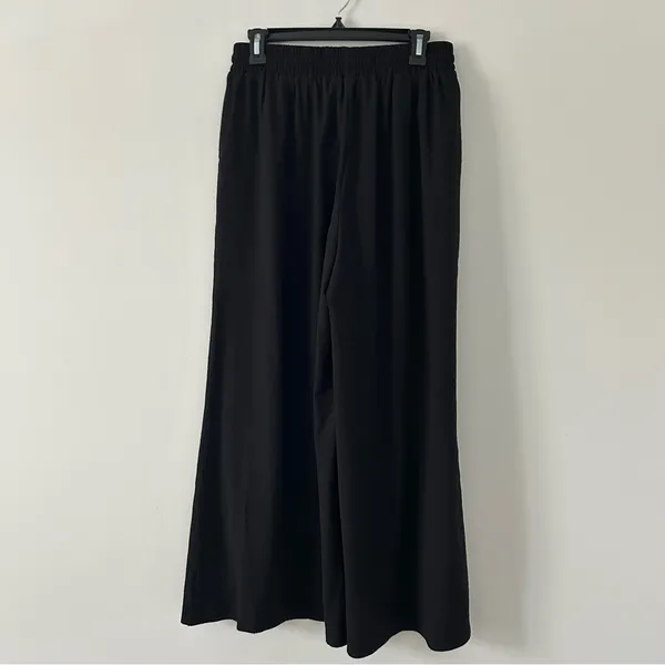 Baltic Born Black High Rise Wide Leg Pull On Drawstring Casual Trouser Pants M - Image 3