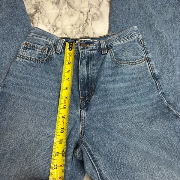 Levi's Premium High Loose Flare Denim Jeans Distressed high rise size 25 western - Image 7