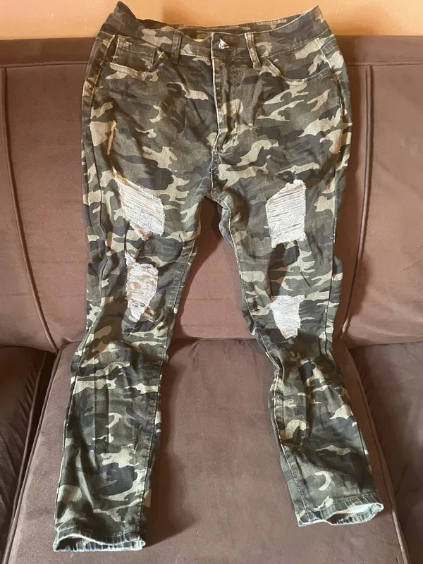 Women’s Fatigue Pants Cotton Size L Green Size L - Image 2