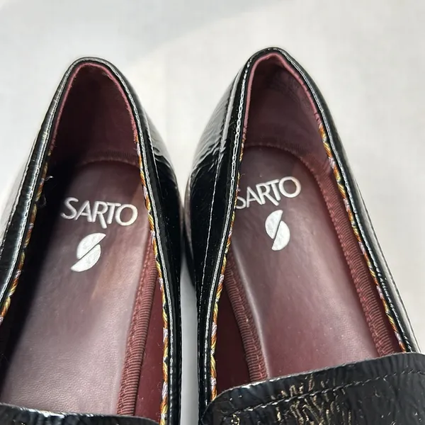 Sarto Patent Leather Lug Loafers Black Size 8.5 - Image 5