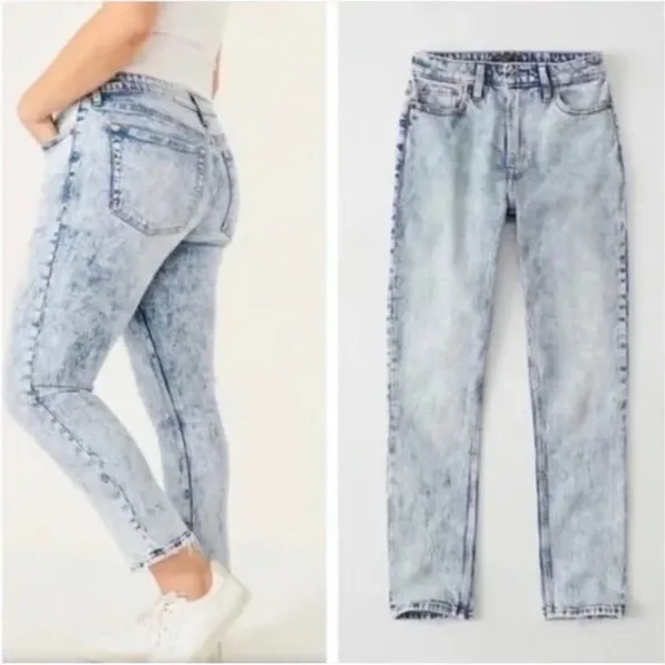 Abercrombie & Fitch Simone High Rise Slim Blue Acid Wash Jeans Size‎ 25 0R - Image 2