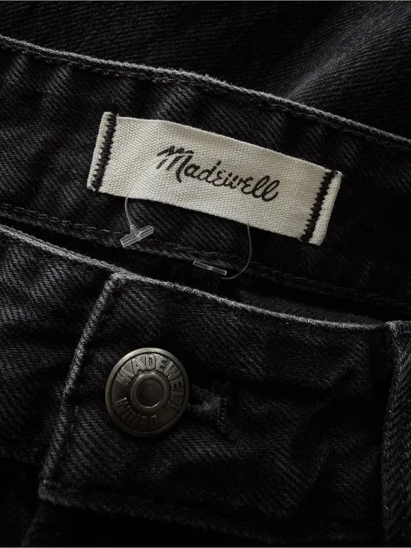 NEW Madewell The Darted Barrel-Leg Jean in Washed Black Women’s Jeans Size 27 - Image 10