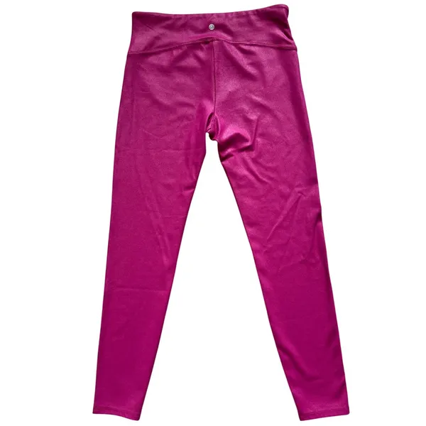 CRZ YOGA Faux Leather High Waisted 26.5" Leggings Ankle Length Magenta Purple M - Image 3