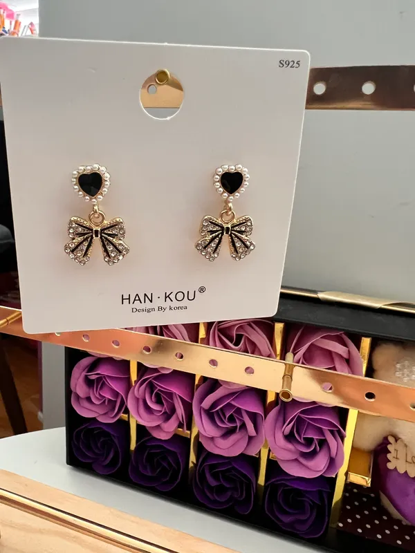 Gold Plated Bow Earrings - Image 4