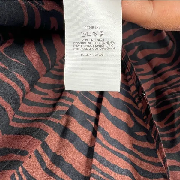 Express Brown‎ Zebra Print Chiffon Surplice Sleeveless Shoulder Pads Crop Top - Image 8