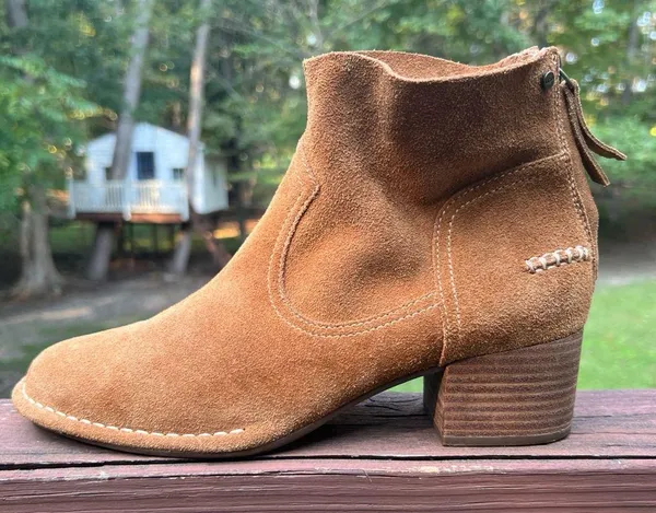 UGG Women's Bandara Suede Ankle Brown Zip Block Heel Boots/Bootie/Shoes|Size:9.5 - Image 6