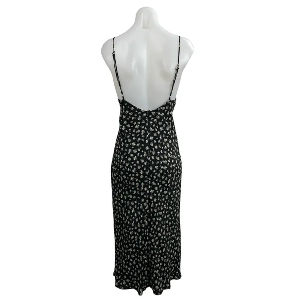 Urban Outfitters Ramona Black Floral Sleeveless Midi Cami Tank A-Line Dress XS - Image 3