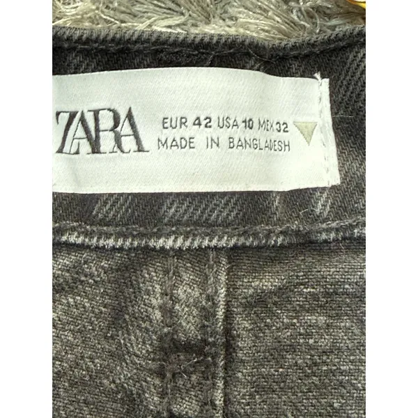 NWT Zara Women's Black High Waisted Frayed Hem Cut Off Denim Shorts Size 10 - Image 6