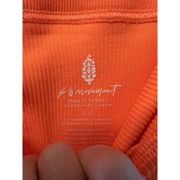 Free People Movement Orange Ribbed Shorts Women’s Size Large‎ - Image 5