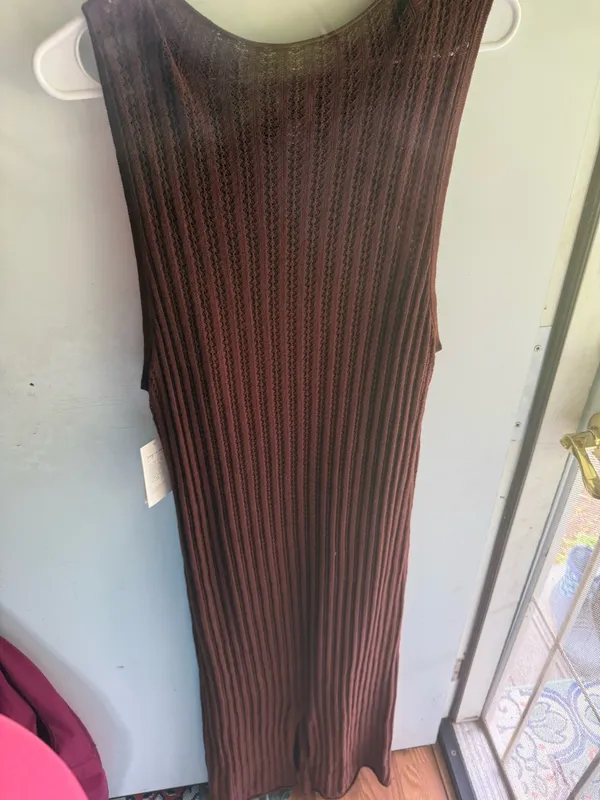 A New Day sleevelessww brown ribbed-knit maxi dress - Image 2
