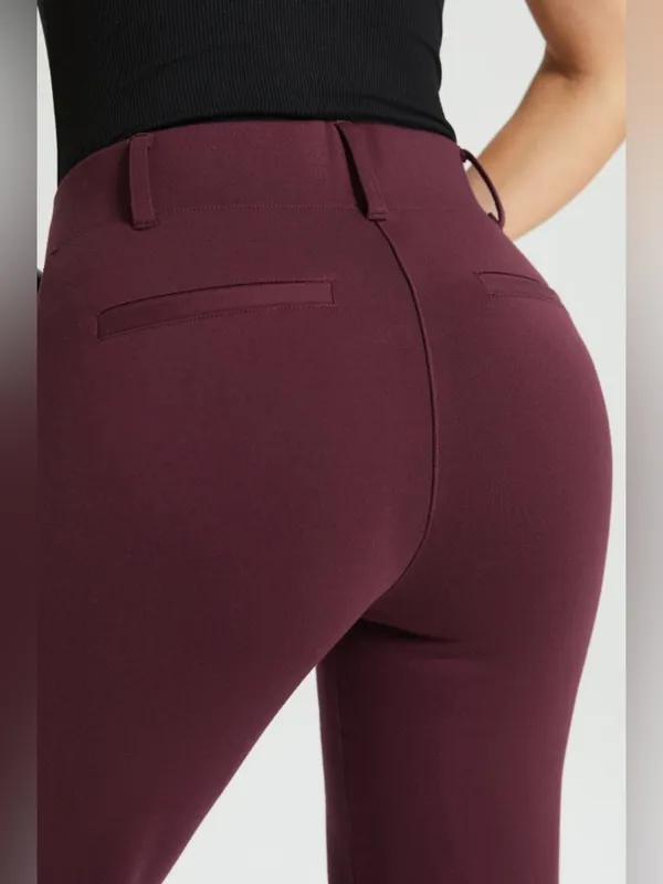 NEW Betabrand Classic DPYP™ Dress Pant Yoga Pant | Straight (Burgundy) - Image 5