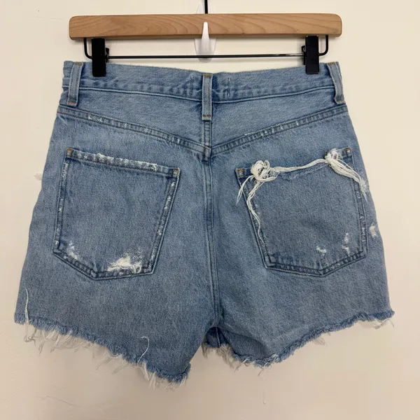 AGOLDE Dee Vintage High Rise Shorts Medium Wash Distressed Size 27 100% Cotton - Image 4