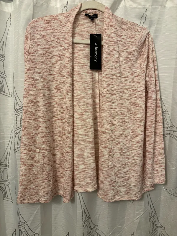 Harmony pink and white Cardigan preppy or casual Sz. - Image 6