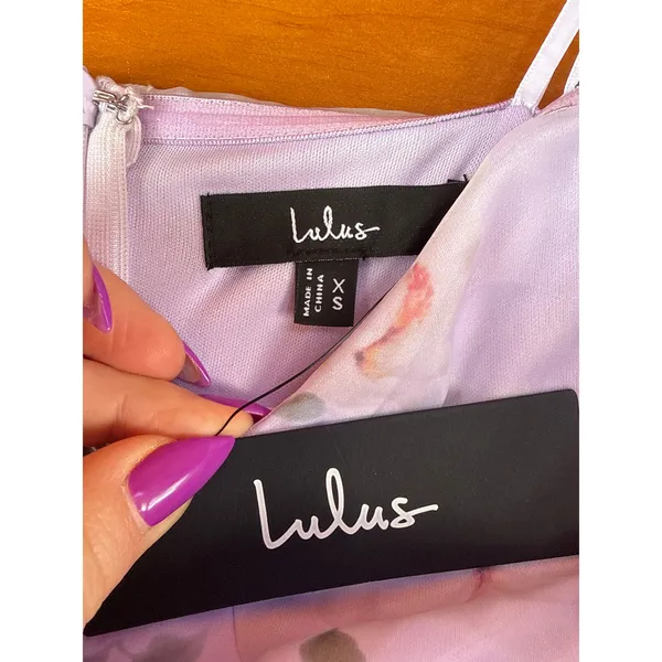 NWT Lulus Chic Preciousness Lavender Floral Organza Bustier Maxi Dress Gala XS - Image 7