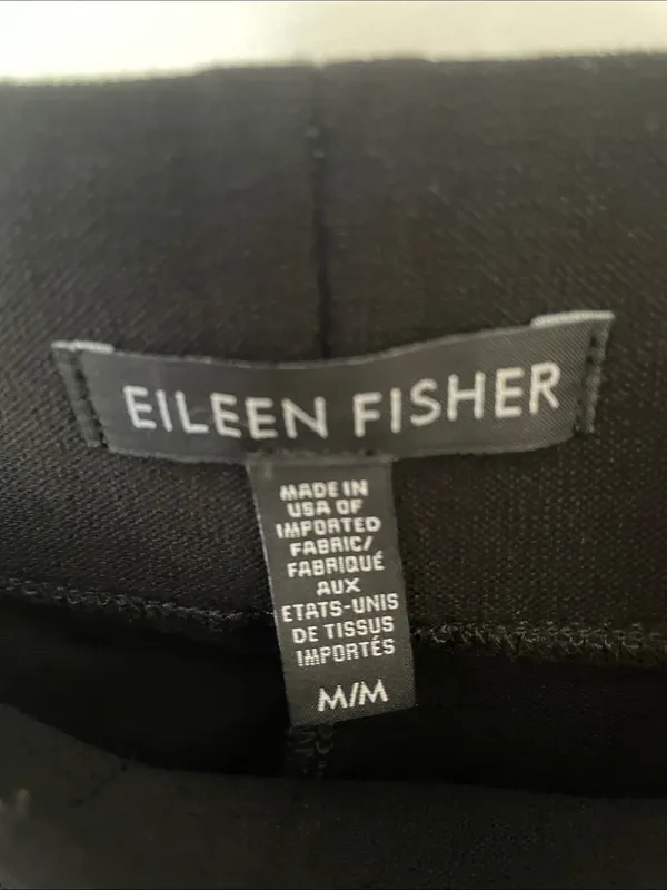 Eileen Fisher Black Pull On Pants Medium Slacks Business Casual - Image 3