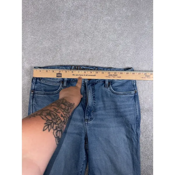 wrangler high‎ rise trouser jeans med wash raw hem 31x32 Flare Bootcut - Image 8