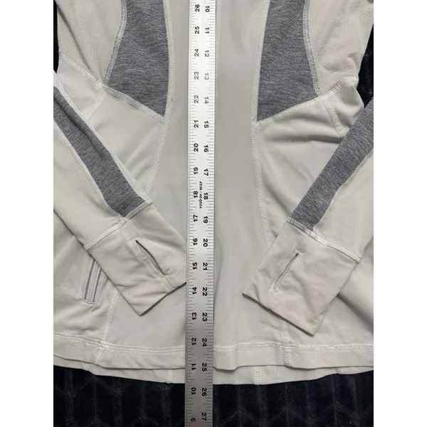 Lululemon Women's Define Pullover Jacket White 1/2 Zip Thumbhole Luon Sz 6 - Image 10