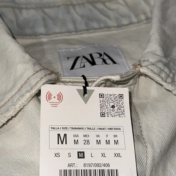 NWT ZARA LIGHT BLUE TRF MINI DENIM DRESS With Attached Skirt Bloggers Fave Medi - Image 8