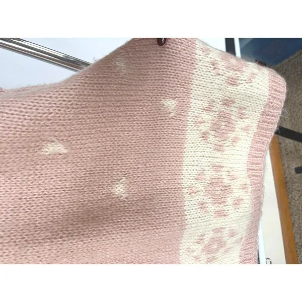Vintage Handmade Rose Pink Acrylic Knit Cottagecore Oversized Sweater Vest 2X - Image 4