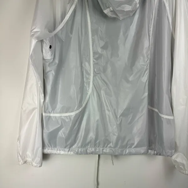 Athleta White Lined Windbreaker Jacket Sz 1X Full Zip Athletic Pockets Hooded - Image 14