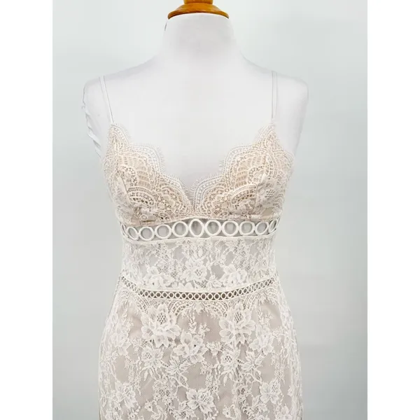 Victoria’s Secret Slip Dress Small Lace Ivory Sheer Chemise Coquette Whimsical - Image 4