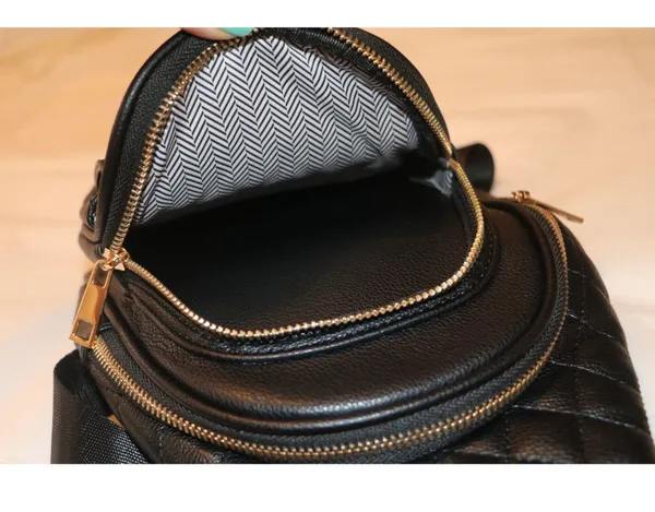 SG SUGU Emma Diamond Quilted Triple Compartment Crossbody Sling Bag - Image 8