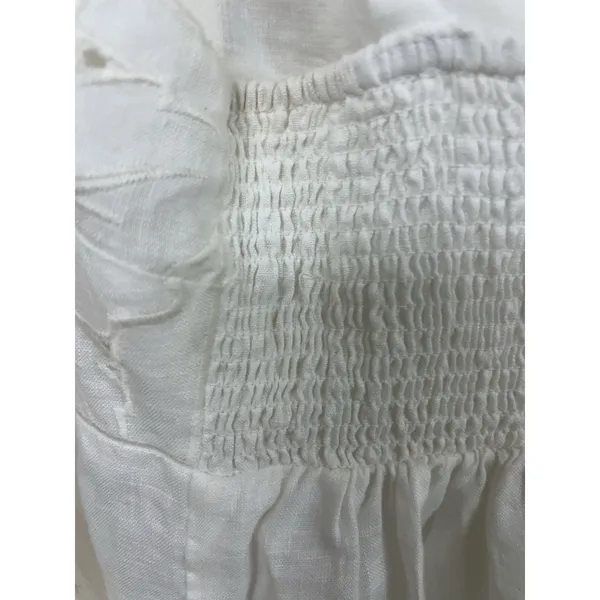 Zimmermann Linen White Eyelet Broderie Sun Dress Bridal Resort Size 0 - Image 11