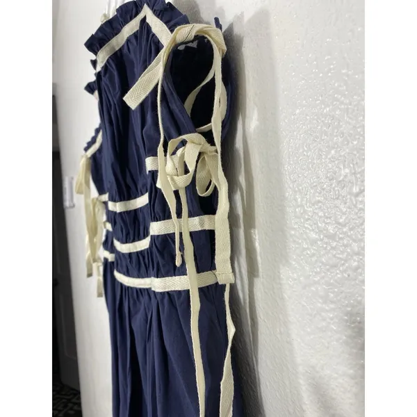 Women's Blue Sleeveless Dress Size L 100% Cotton - Image 7