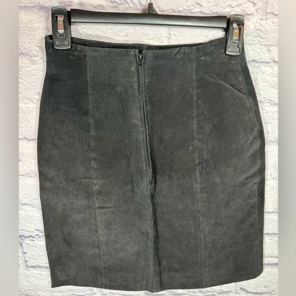 Vintage Wilsons Suede Leather Black Mini Skirt Women’s size 4‎ - Image 6
