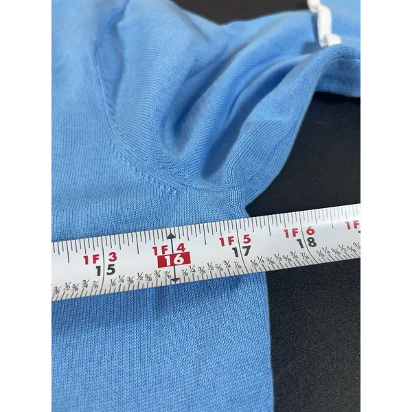 Lands End Supima Cotton Sweater Small Blue Sailboat Nautical Coastal Preppy - Image 9