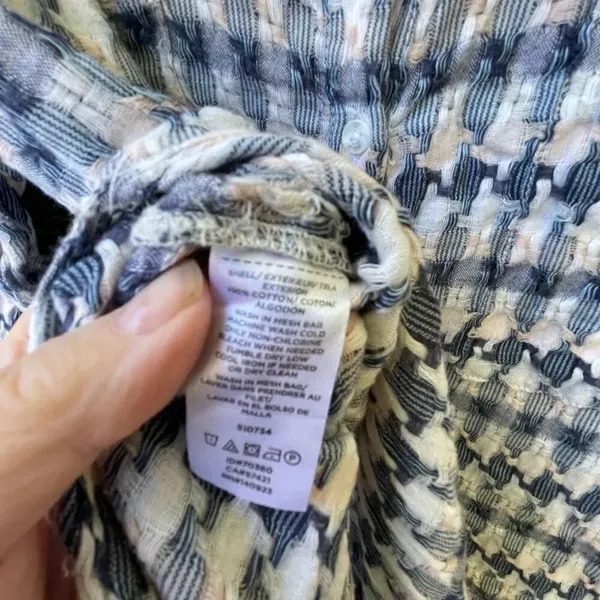 Lou & Grey LOFT houndstooth tie front cotton shirt - Image 10