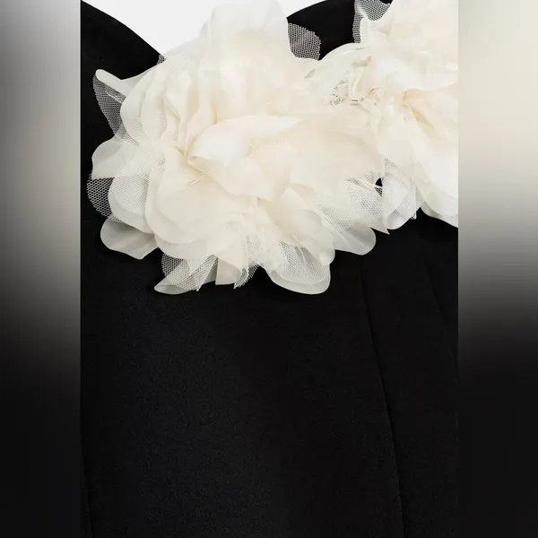 Nwt Zara Contrast Floral Strapless Dress Size S - Image 8