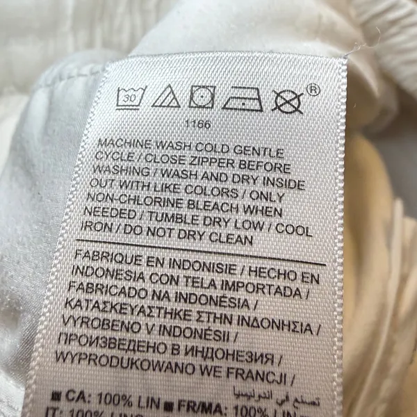 Athleta White 100% Linen Jogger Pants Small Drawstring Elastic Waist Tapered Leg - Image 10