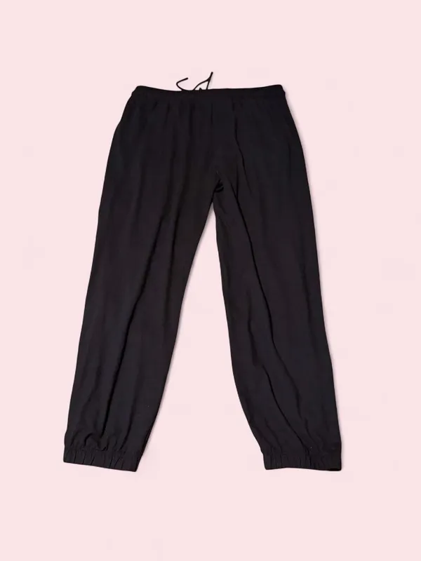 Women’s Black Jogger Pants with Elastic Cuffs - Image 2